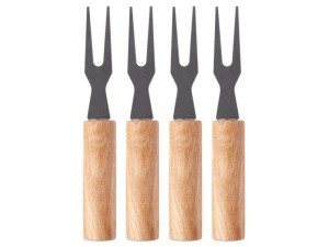Kit 4 garfo para quiejos em madeira - ck2734 - clink 