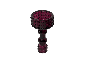 Castiçal  roxo com desisg em relevo