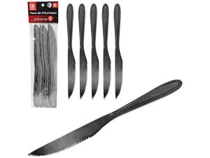 Faca de churrasco em inox c/6 unidades - Sq 