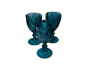 Jogo de taças c/6 vidro azul 245ml premium - wellmix - wg18332  