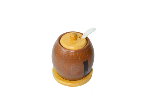 Açucareiro ceramica c/tampa bambu 250ml wx18862