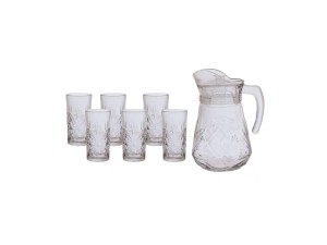 Jarra com 6 copos vidro rozana – cjp089 hauskraft