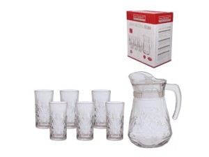 Jarra com 6 copos vidro rozana – cjp089 hauskraft
