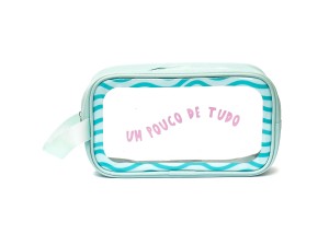 Necessaire divertida verde e transparente - um pouco de tudo -  fri011 - QUALIS