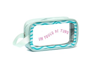 Necessaire divertida verde e transparente - um pouco de tudo -  fri011 - QUALIS
