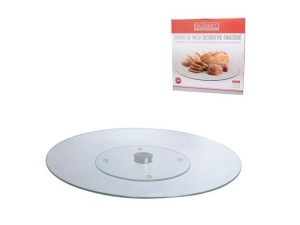 Centro de mesa giratório decorativo de vidro 40cm – pgir-018 - HAUSKRAFT