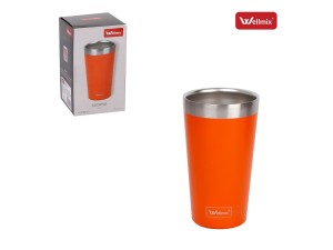 Copo térmico inox 470 ml laranja vivo – WELLMIX - wx11426