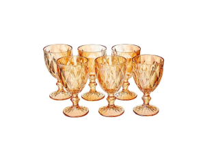 Jogo taça c/ 6 peças 330 ml para mesa posta amarelo brilhante - CASITA - A16183AM