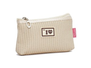 Necessaire minimalista bege pequena para o dia a dia - LINHA FIORE- QUALIS - ns2611