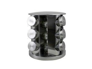 Porta condimentos com 12 peças em inox e base giratória - CASITA - CA09854