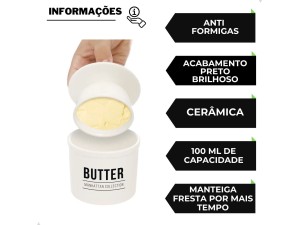 Manteigueira Francesa Branca 10cm – PCLN282/BR | Hauskraft