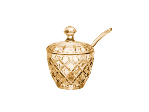 Açucareiro encanto âmbar com colher para mesa posta - ACRO020AB - HAUSKRAFT