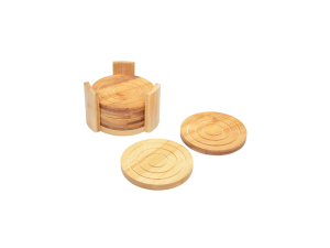 Porta copos em bambu natural com suporte para mesa posta - ck5667 - CLINK