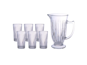 Kit de jarra premium em vidro e 6 copos - linha melina - hauscraft