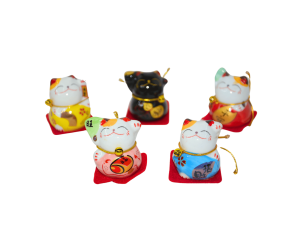 Enfeite de mesa de gatinho da sorte com 5 unidades - dantas