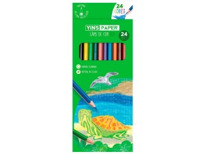 Lápis de cor com 24 peças eco - yin's -  yp7824
