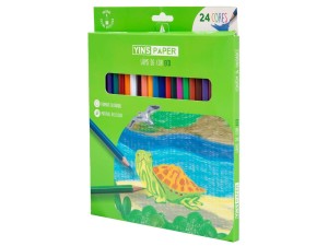 Lápis de cor com 24 peças eco - yin's -  yp7824