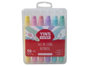 Giz de cera retrátil com 6 peças – yp8397
