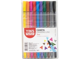 Caneta hidrográfica com 10 cores - yp7385