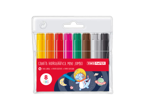 Caneta hidrográfica com 8 cores vibrantes - yp8285 - yin's