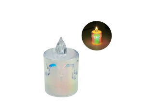 Vela decorativa em led transparente com luz amarela - HD61249 - interponte