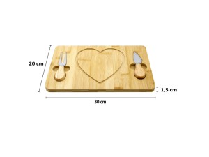 Conjunto para queijo com tabua, faca e garfinho - CX163 - CASITA