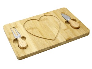 Conjunto para queijo com tabua, faca e garfinho - CX163 - CASITA