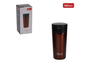 Copo térmico inox 380 ml – marrom - wx11432 - WELLMIX