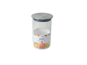 Pote de vidro 1 litro de vidro hermético com tampa de inox - CA09935 - CASITA