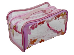 Kit com 2 peças necessaire rosa minimalista para viagem -  ca15367 - CASITA