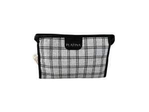 Necessaire feminina 23cm com zíper preta e cinza - CB3852 - c3b