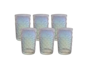 Jogo de Copos de Vidro com 6 Peças 380 ml – LINHA BEE - CPLG086/RB 