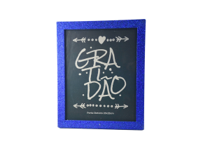 Porta retrato 20x25cm gratidão com glitter - brisa  artes