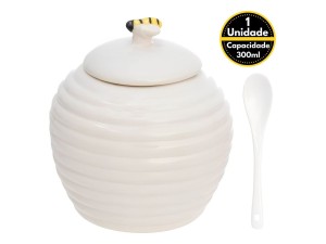 Açucareiro com Colher Bee 300ml – PCLN278 Hauskraft