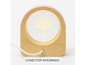 Luminária de Vidro com Suporte de Madeira – AP7814YT-6G 