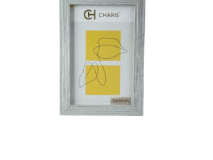 Porta retrato 10x15 triplo cinza em madeira - wellmix