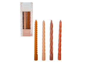 4 velas de parafina cores terrosas - gifthome