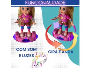Boneca Hoverboard CP170543 | Com Luzes, Movimento e Estilo Radical


