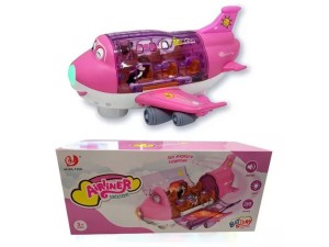 Brinquedo Avião Transparente com Luzes e Som a Pilha – CP143654 Fun Game 