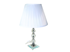 Abajur cúpula branca com pregas e vidro  - lin