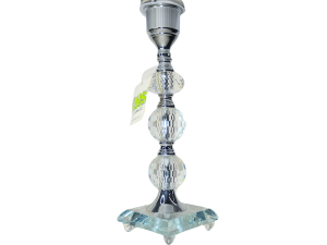 Abajur cúpula branca com pregas e vidro  - lin