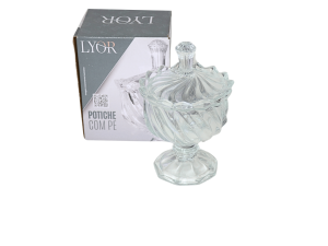 Potiche com pé cristal minimalista - lyor