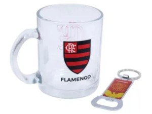 Kit Caneca com Abridor Flamengo 320ml – TWZB13150B-5 Mileno 