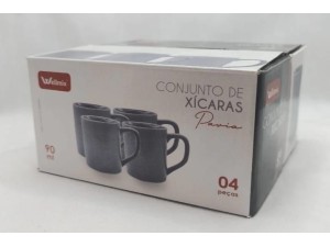 Cj 4 xicara cafe cinza wx14280- wellmix   