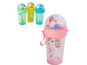 Copo plástico 420 ml com tampa cesta de basquete – hg56666