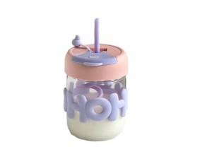 Copo plástico 450 ml com tampa e canudo – hg80371