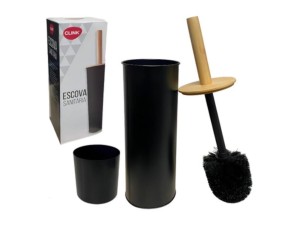 Escova sanitária c/  tampa bambu - ck6928 clink 
