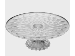 Prato para Bolo com Pé e Tampa Diamond 31x31x23,5cm – 221589