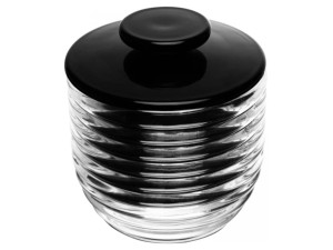 Manteigueira Francesa Colmeia Preta de Vidro 9,5x8cm – 220641 