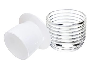 Manteigueira Francesa Colmeia Branca de Vidro 9,5x8cm – 220640 